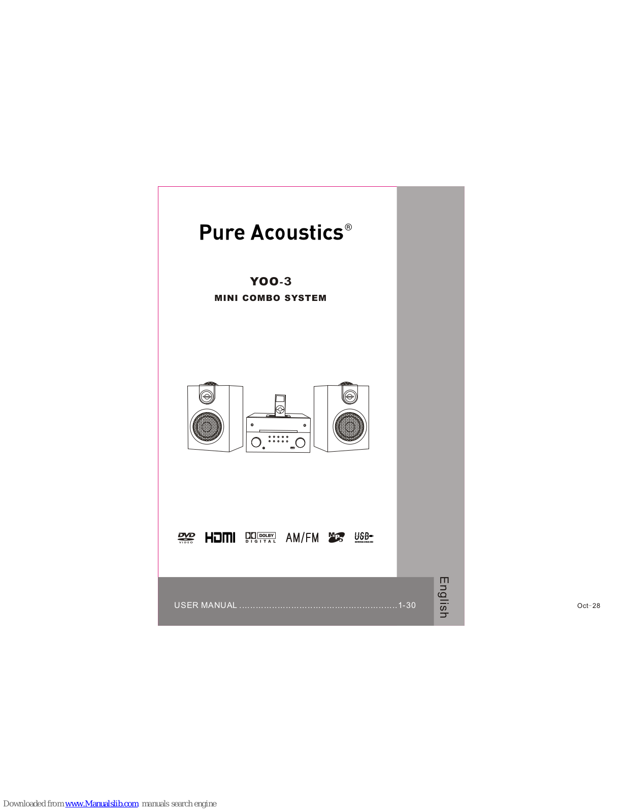 Pure Acoustics YOO-3 User Manual