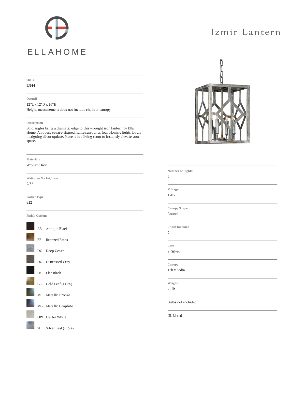 ellahome FRQP1481 Specifications - ManualMachine.com