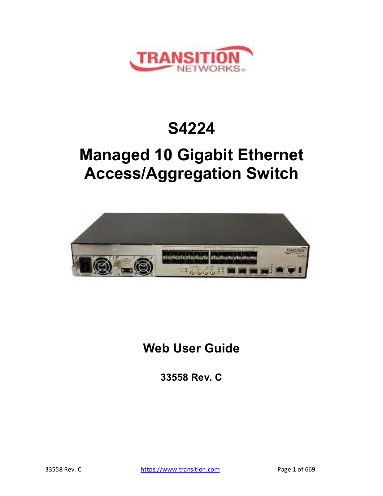 Transition Networks S4224 Web User Manual