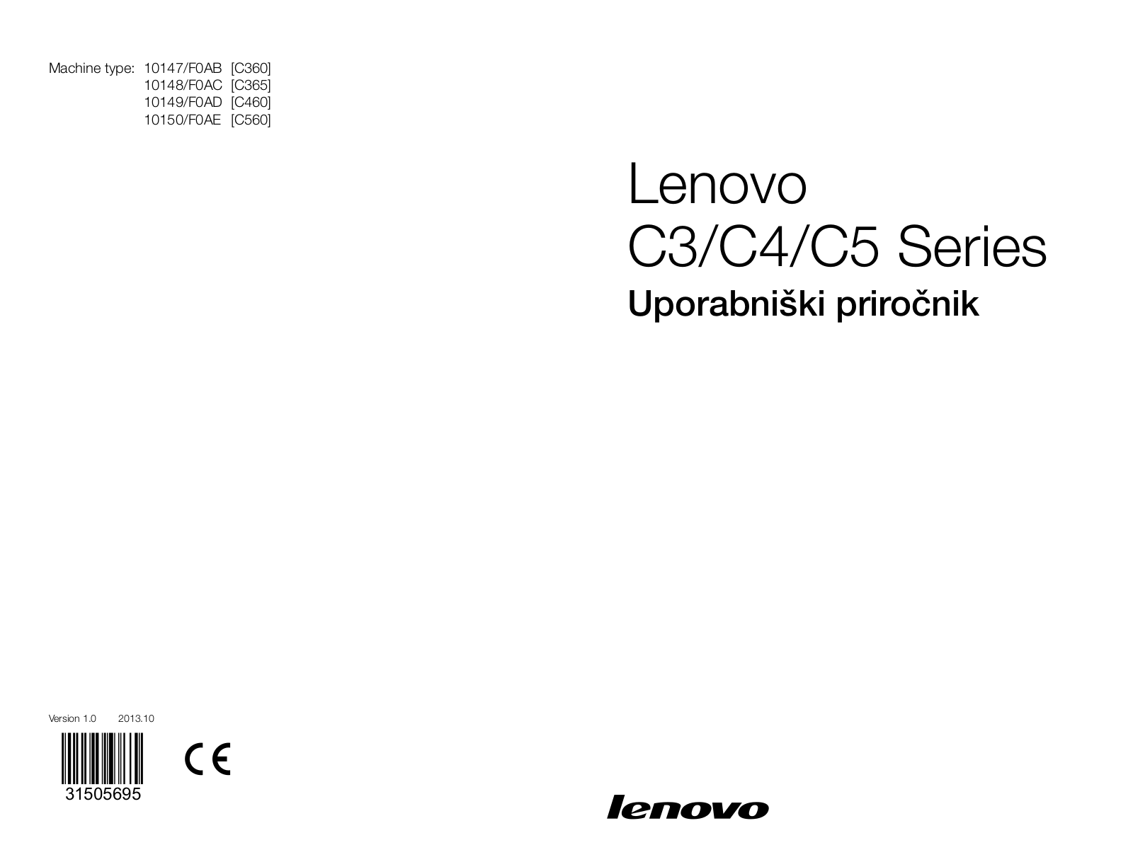 Lenovo C360, C365, C460, C560 User Guide