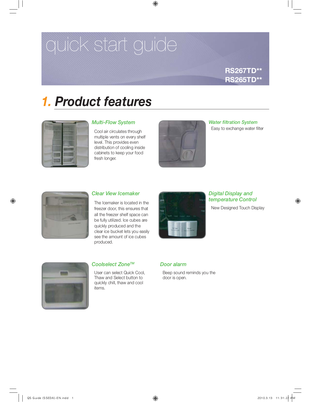 Samsung RS267TD, RS265TD User Manual