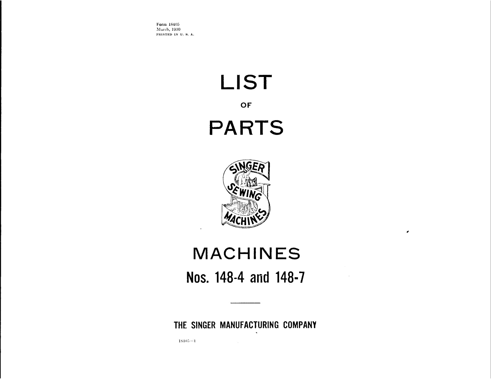 Singer 148-4, 148-7 User Manual