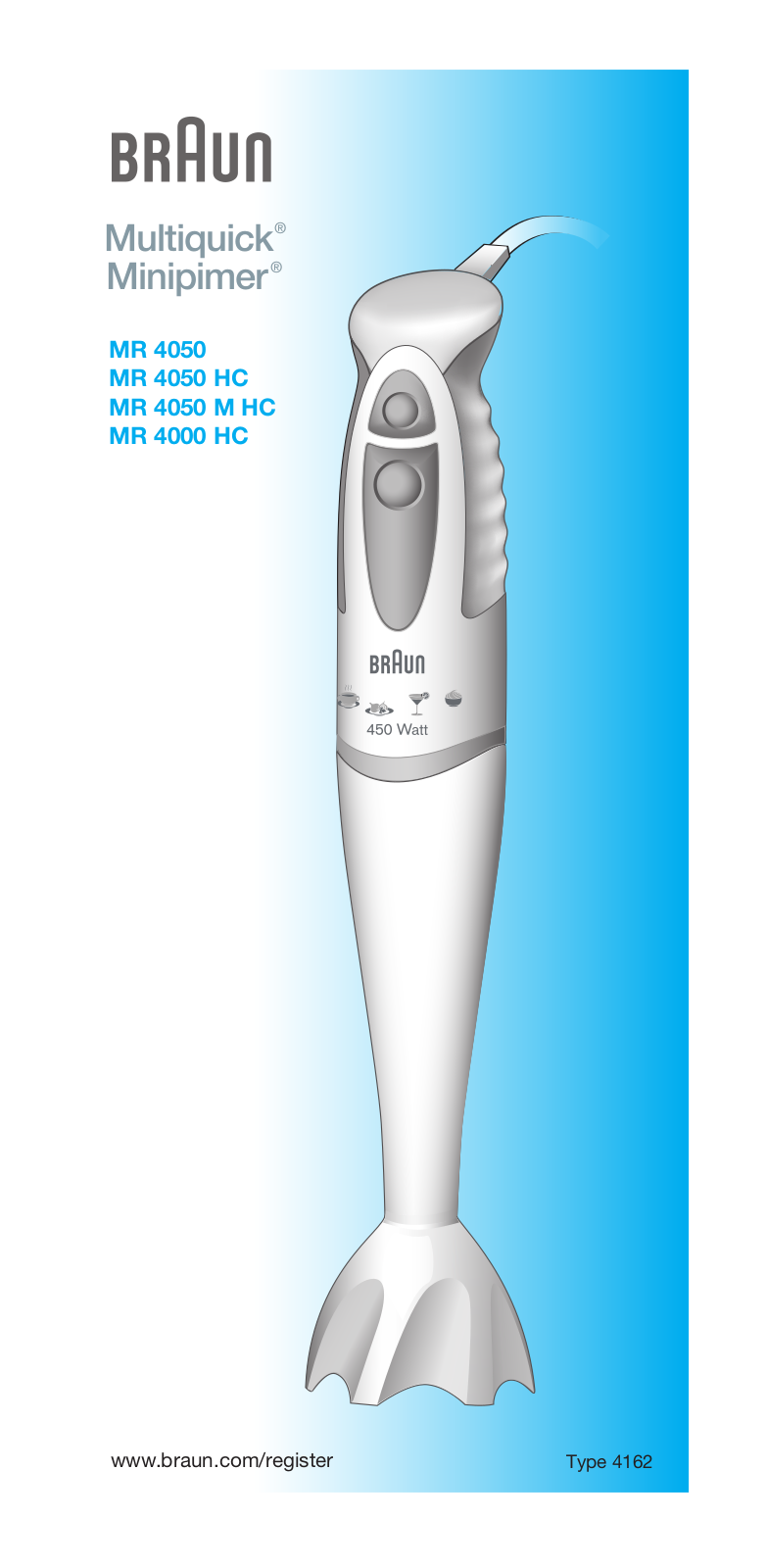 Braun MR4050 R HC User manual