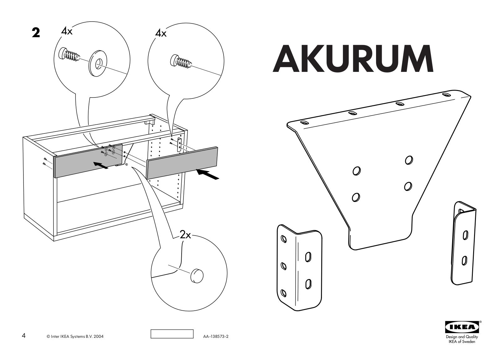 IKEA AKURUM FALSE DRAWER HARDWARE NA User Manual