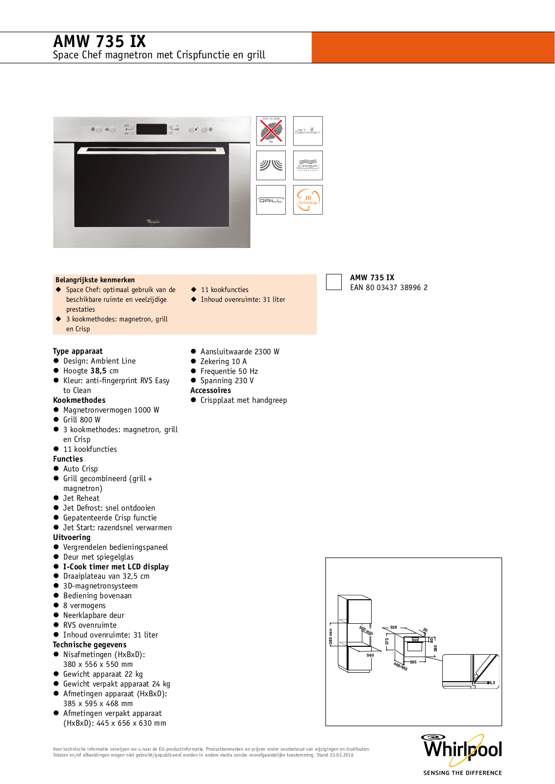 Whirlpool AMW 735 IX INSTRUCTION FOR USE