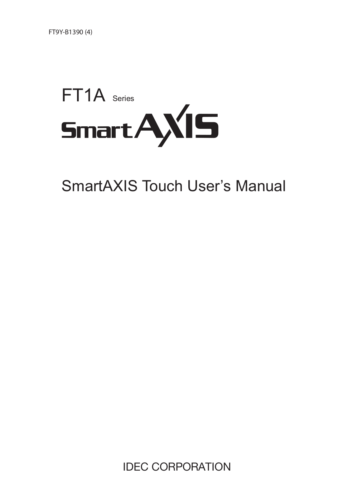 IDEC SmartAXIS Touch FT1A User Manual