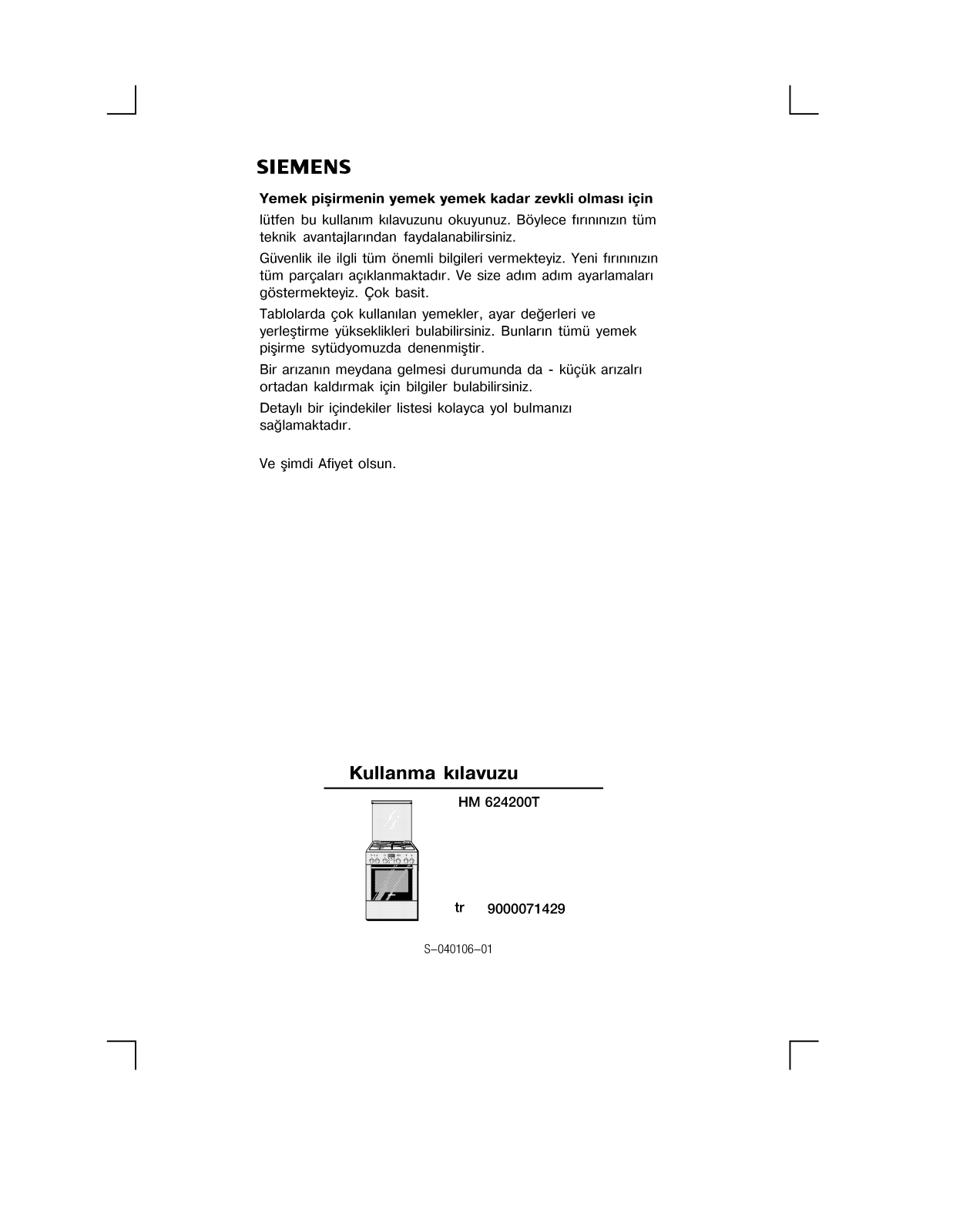 Siemens HM624200T User Manual