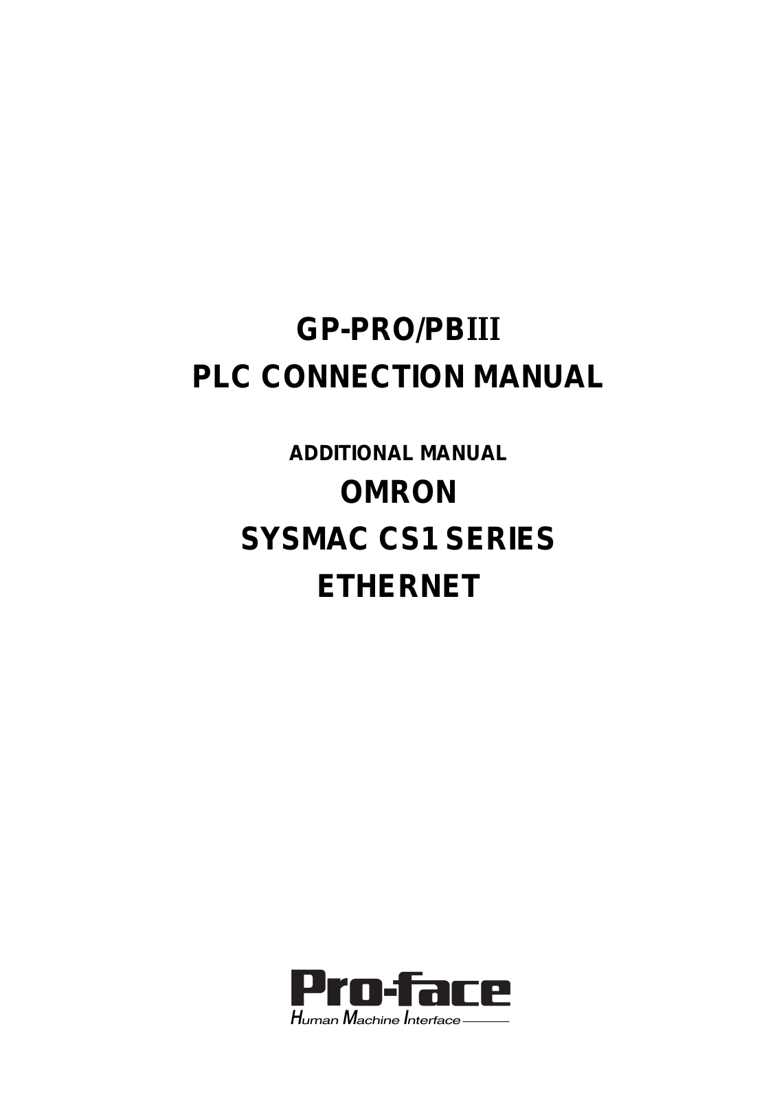 OMRON GP-PRO-PBIII CONNECTION MANUAL