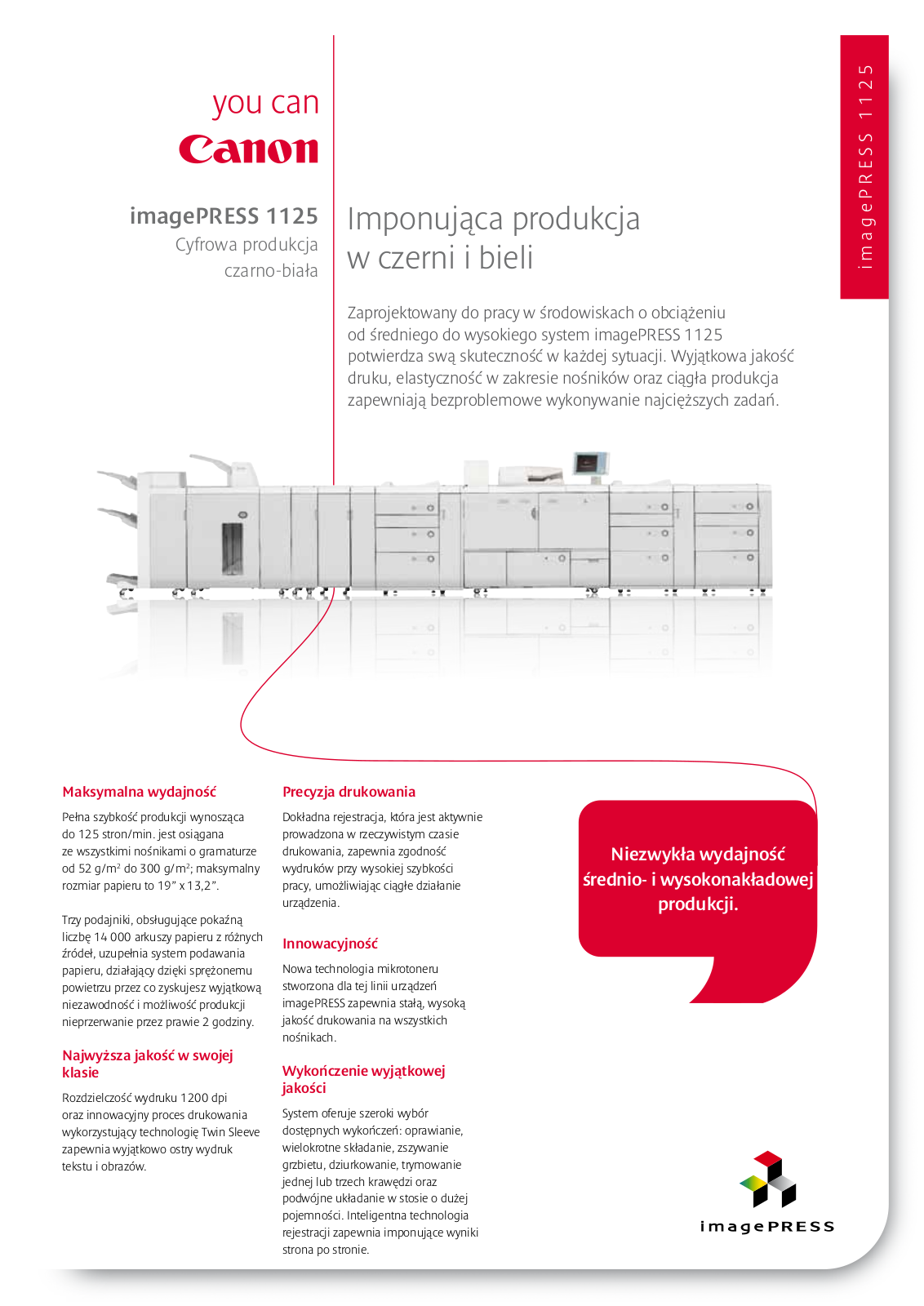 Canon IMAGEPRESS 1125 BROCHURE