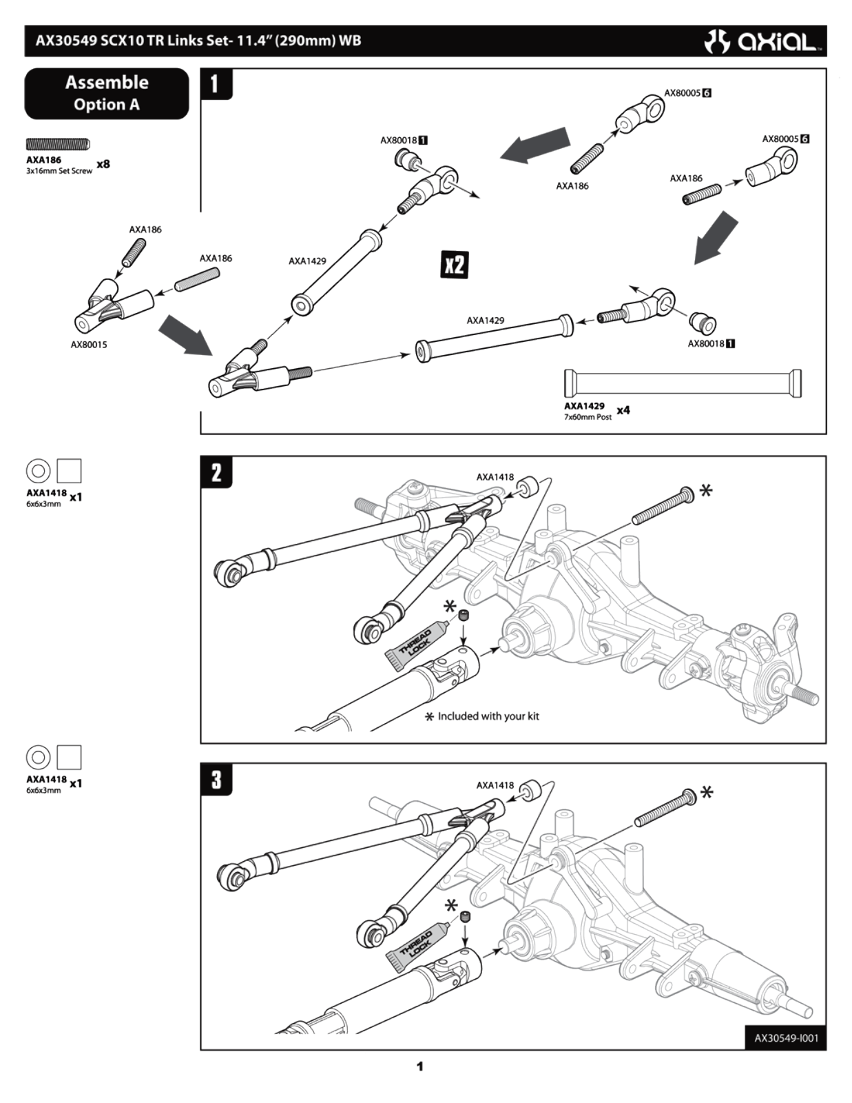 AXIAL AX30549 Service Manual