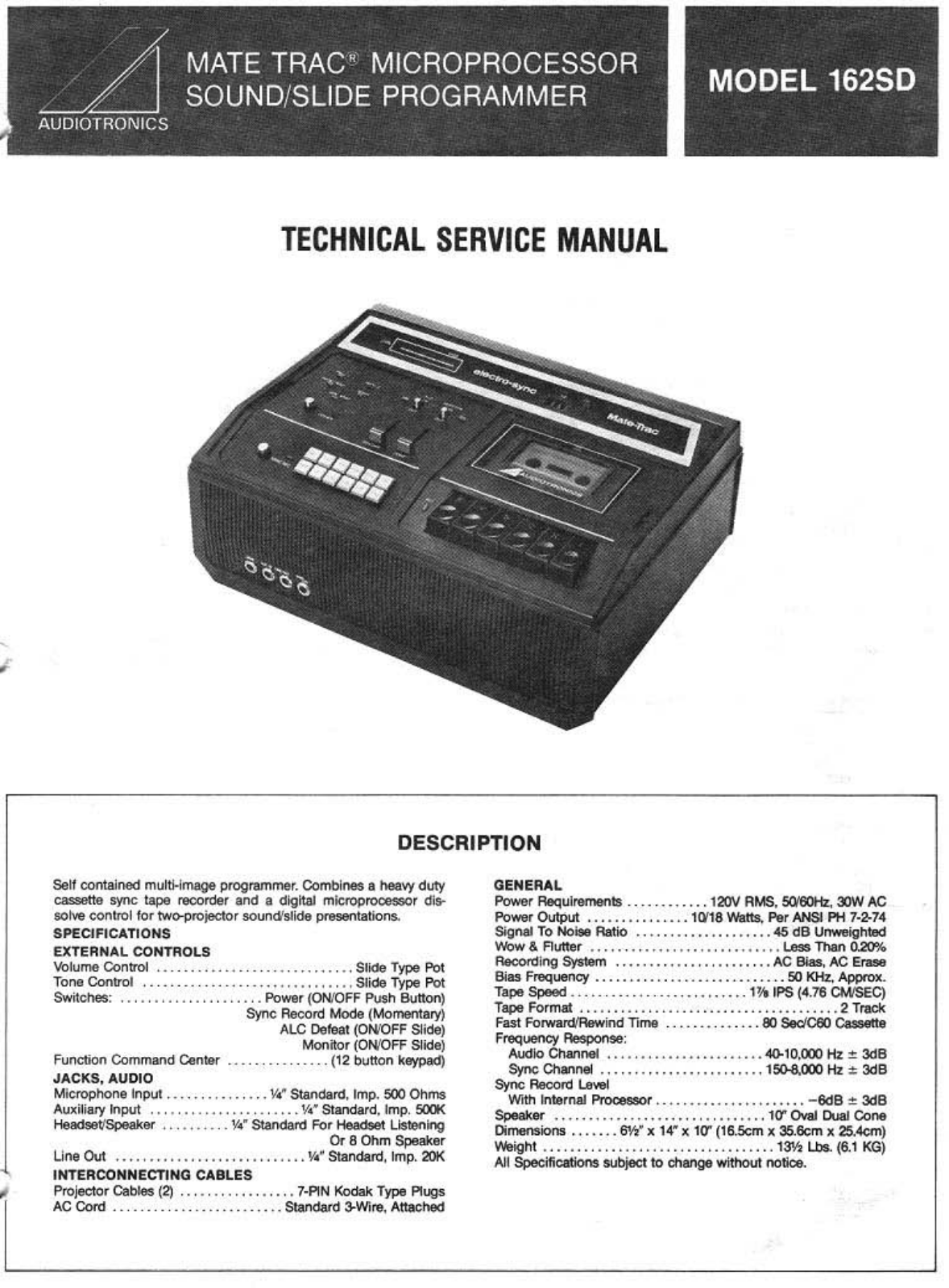 Audiotronics 162SD User Manual - ManualMachine.com