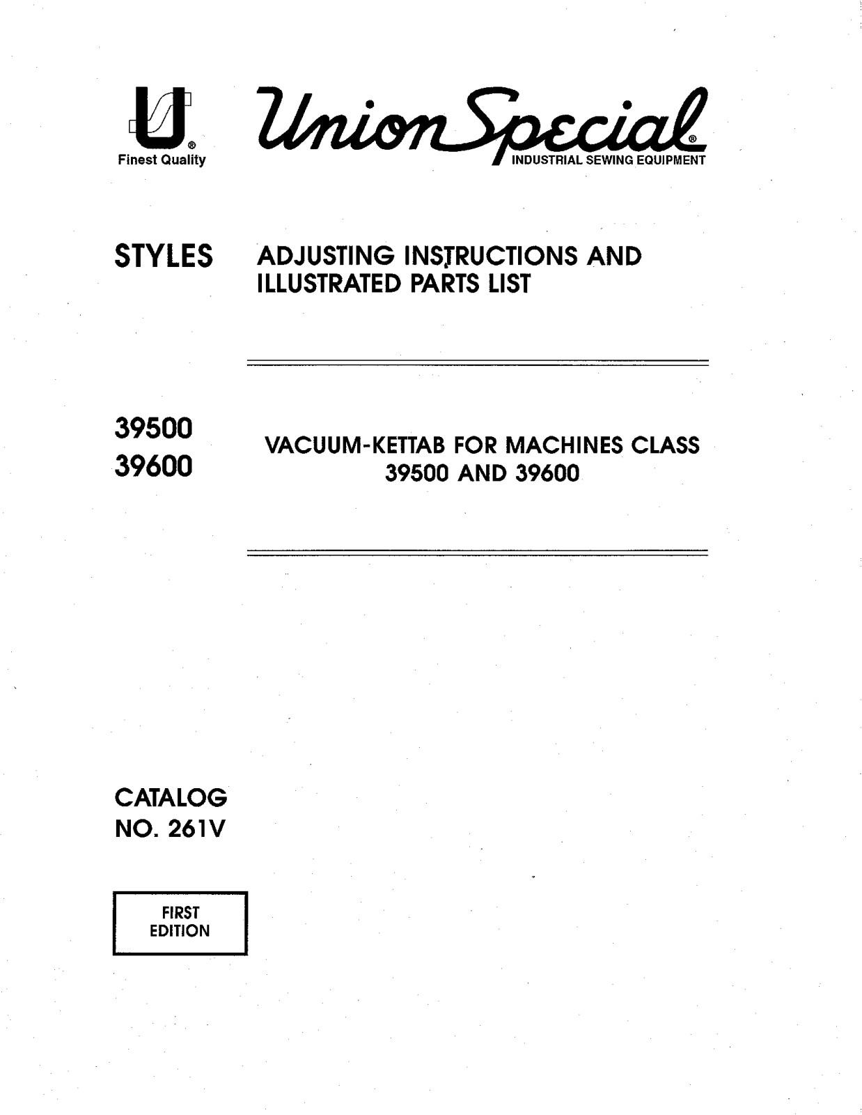 Union Special 39500 Parts List