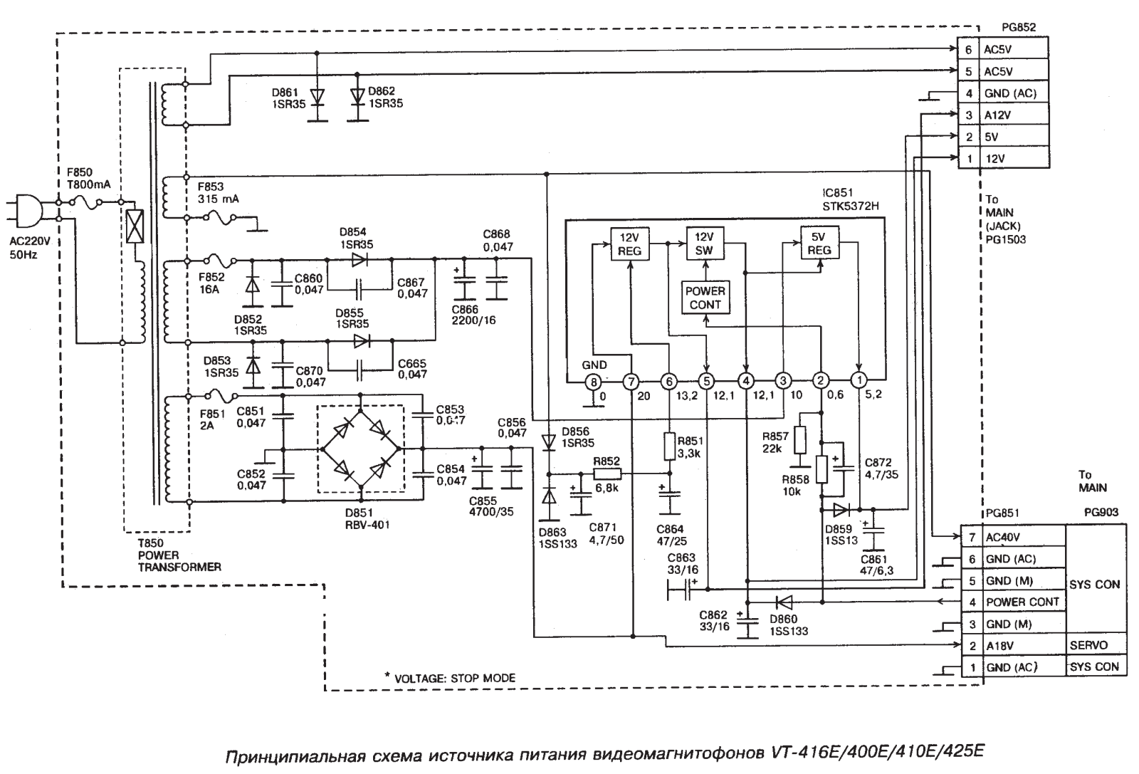 Hitachi VT-400E, VT-410E, VT-416, VT-425E Service Manual