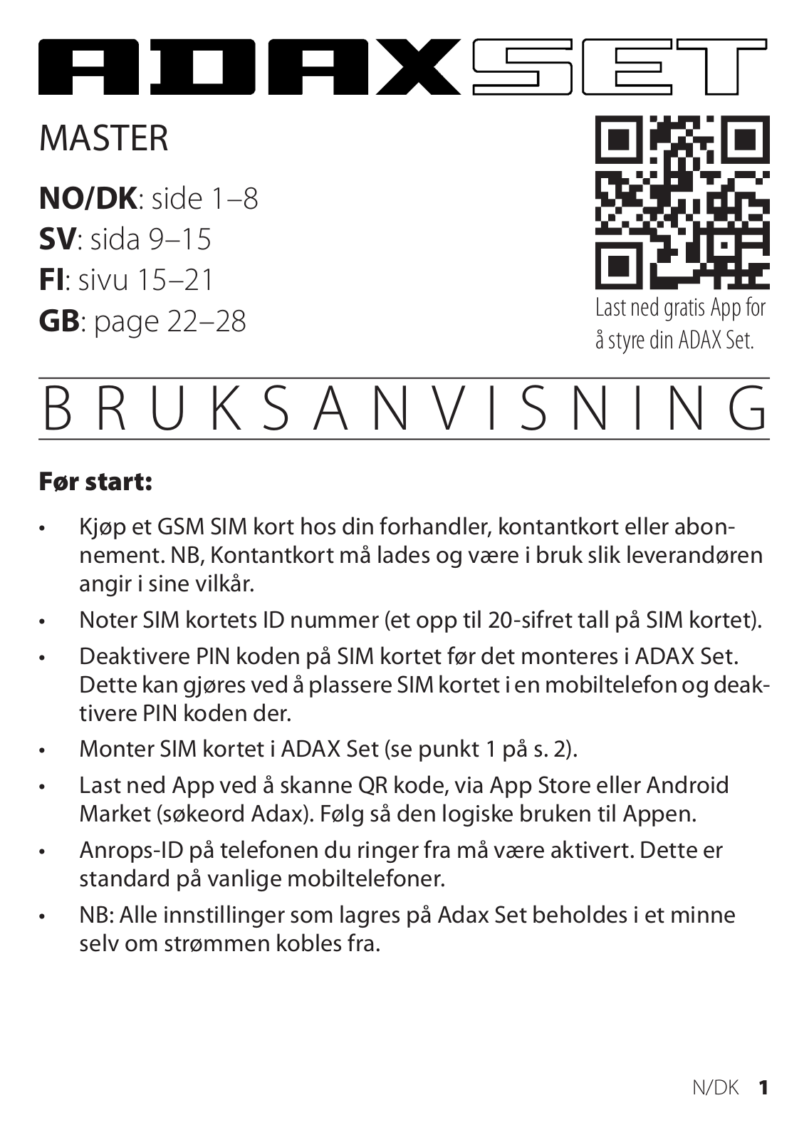 Adax SET User Manual - ManualMachine.com