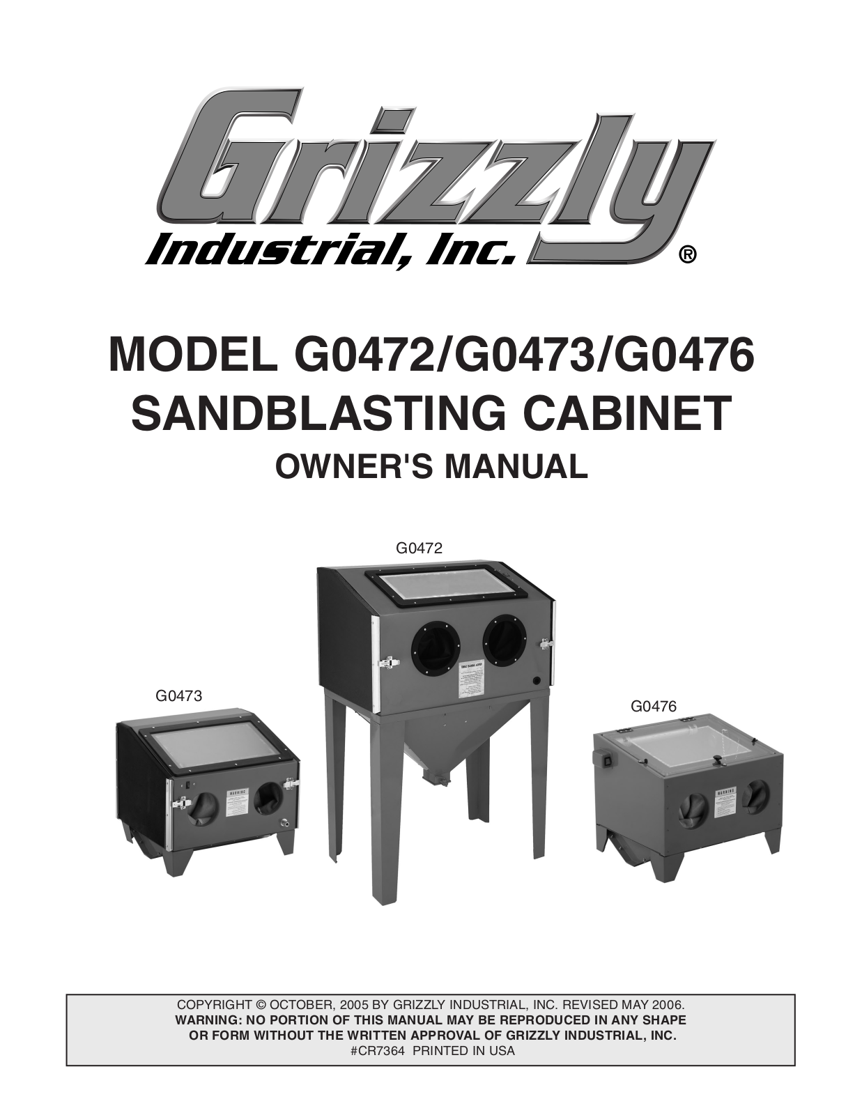 Grizzly G0476, G0473, G0472 User Manual