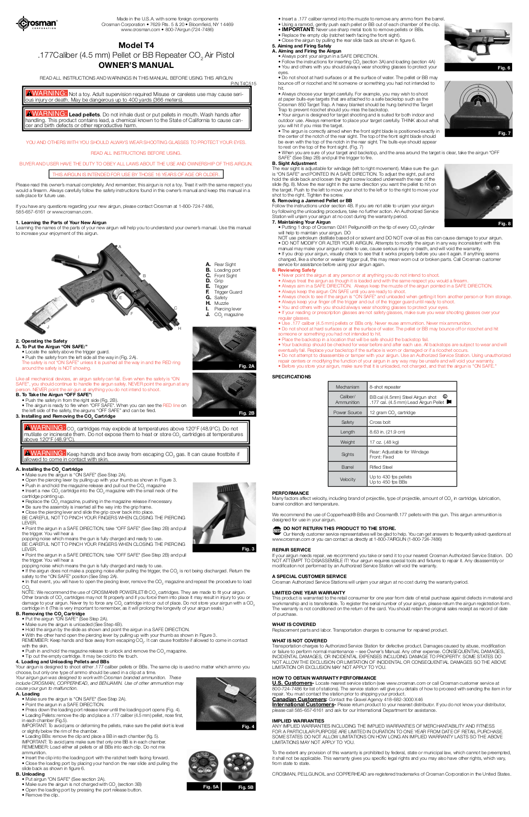 Crosman T4 User Manual