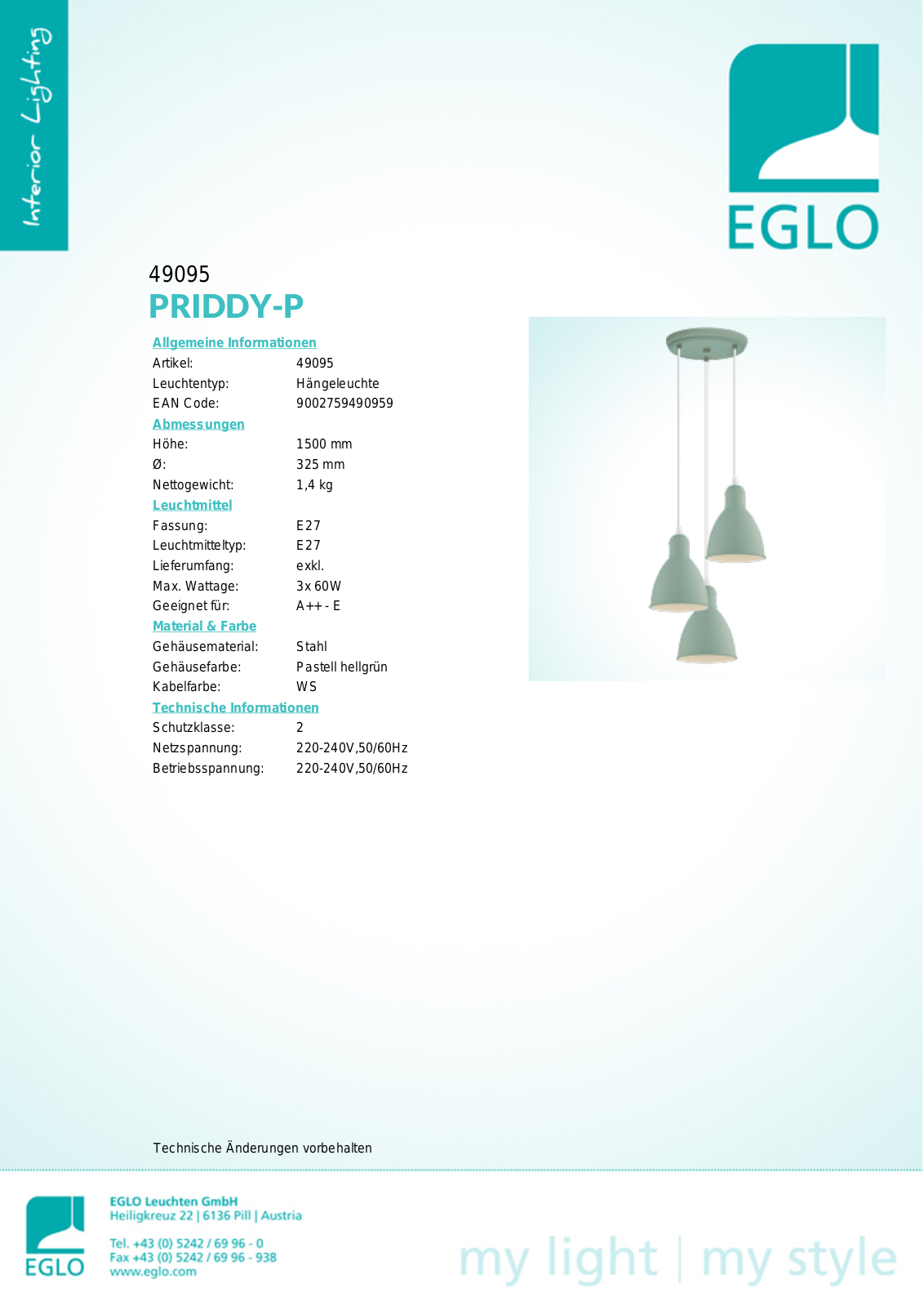 Eglo 49095 Service Manual