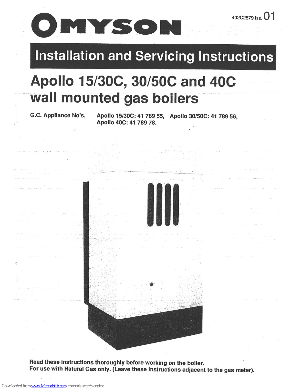 Omyson Apollo 15/30C, Apollo 30/50C, Apollo 40C Installation And Servicing Instructions