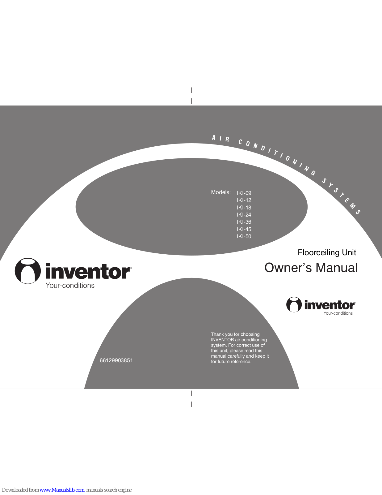 Inventor Air Conditioners IKI-09, IKI-12, IKI-36, IKI-18, IKI-45 Owner's Manual