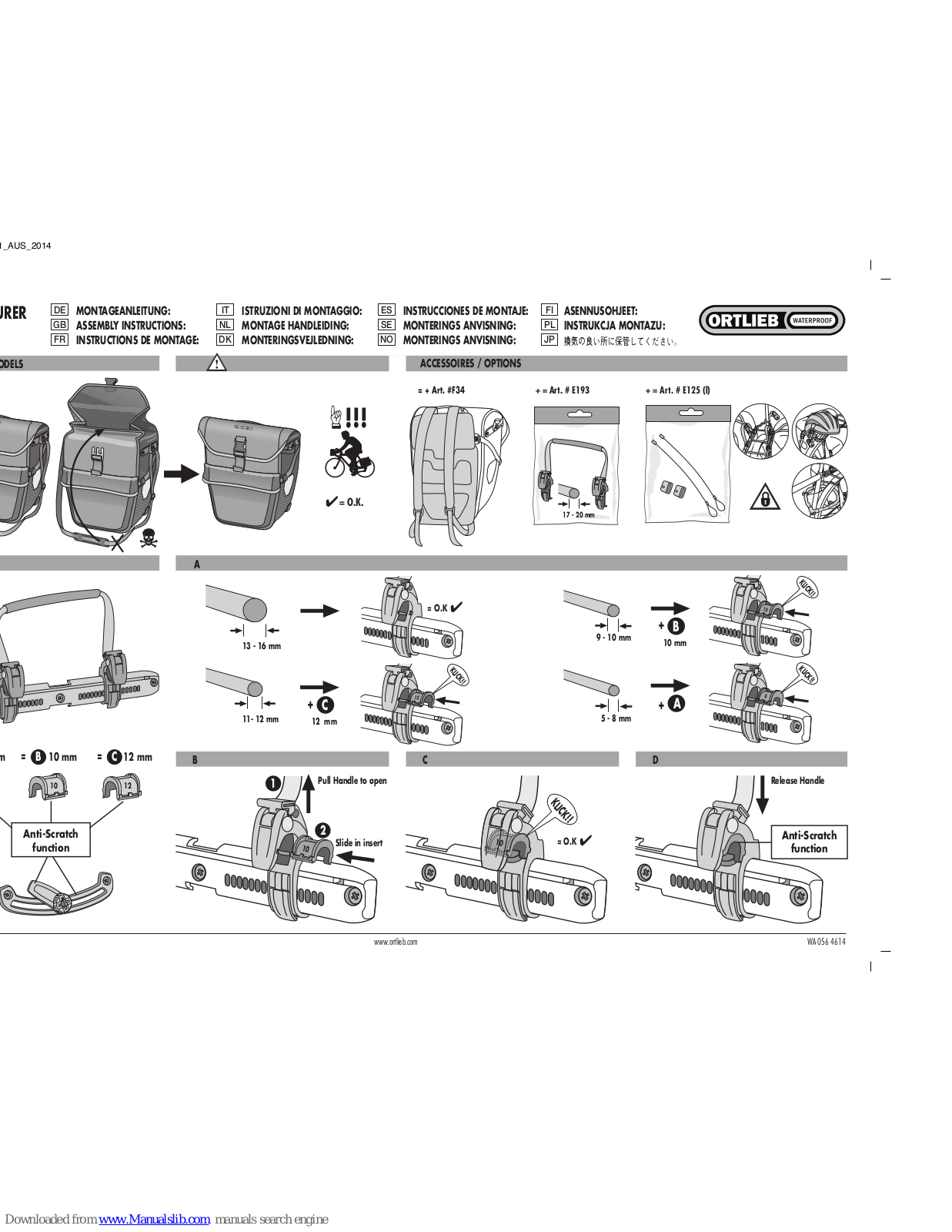 Ortlieb QL2.1 Assembly  Manual - ManualMachine.com
