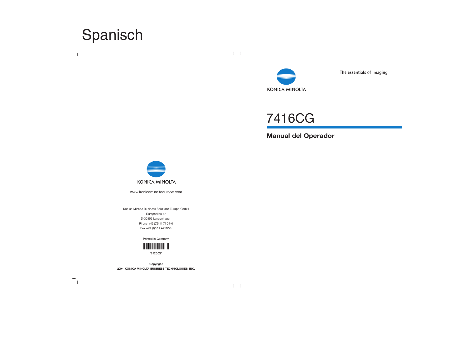 Konica minolta 7416CG User Manual