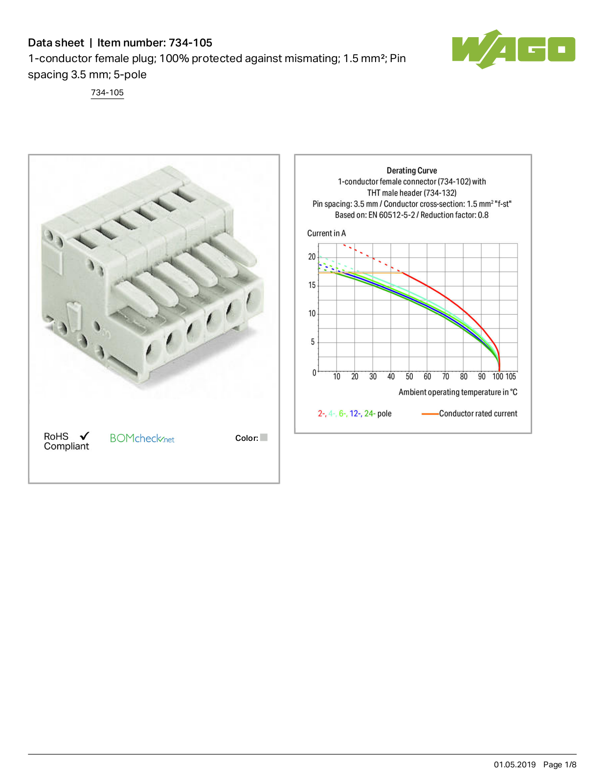 Wago 734-105 Data Sheet