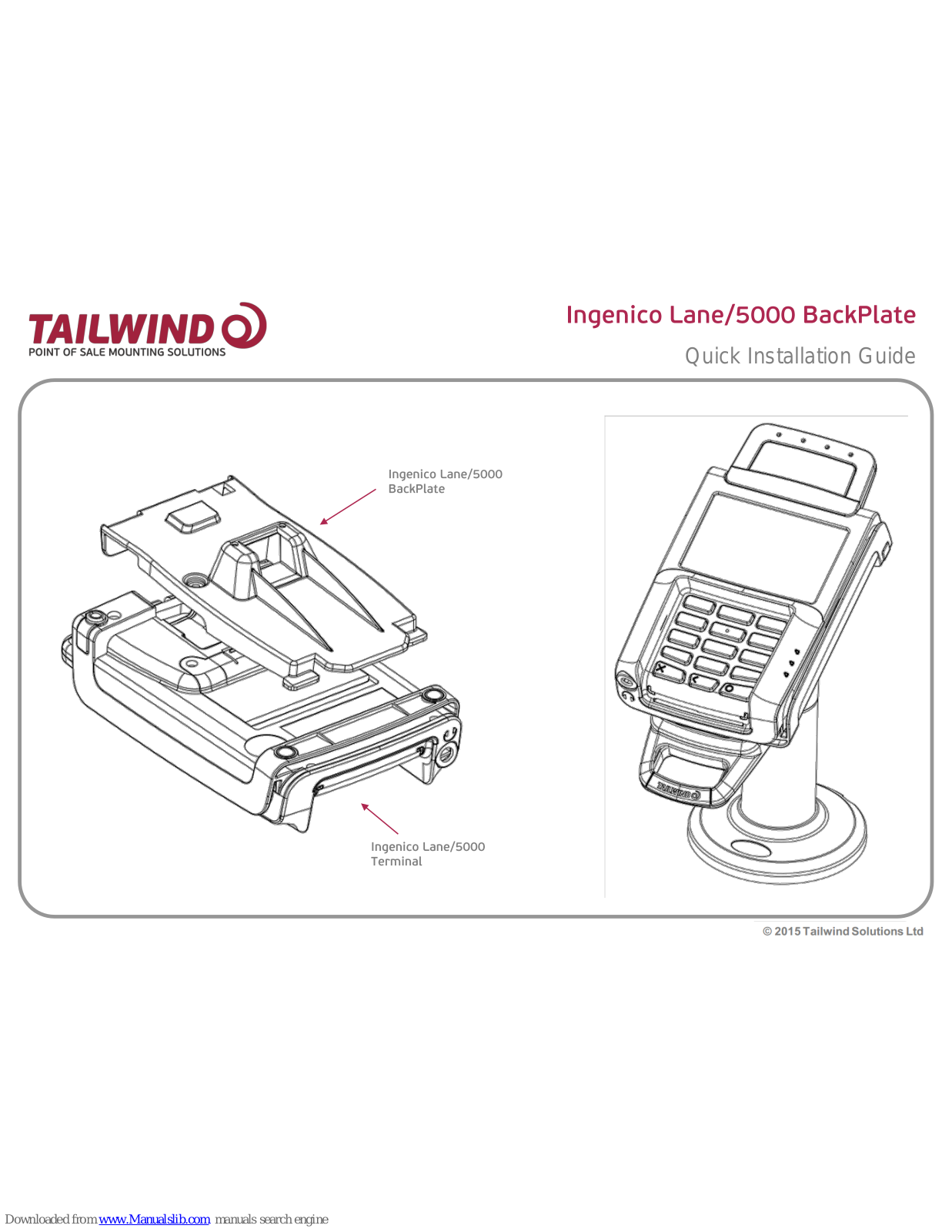 Tailwind Ingenico Lane/5000 BackPlate Quick Installation Manual - ManualMachine.com