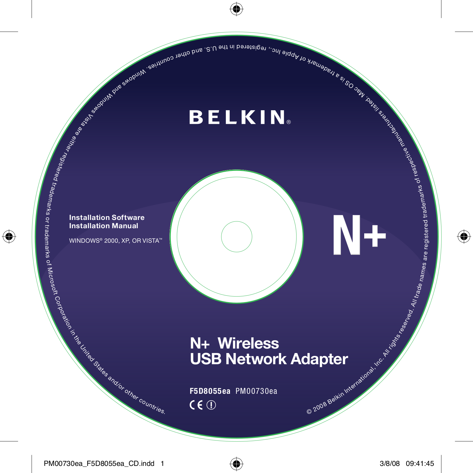 Belkin PM00730EA, F5D8055EA User Manual