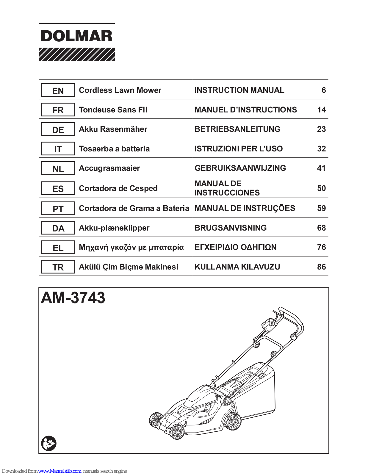 Dolmar AM-3743 Instruction Manual