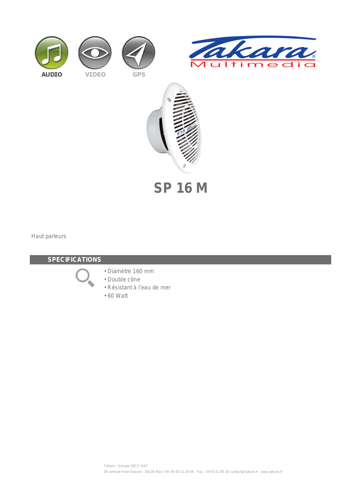 Takara SP 16 M BROCHURE