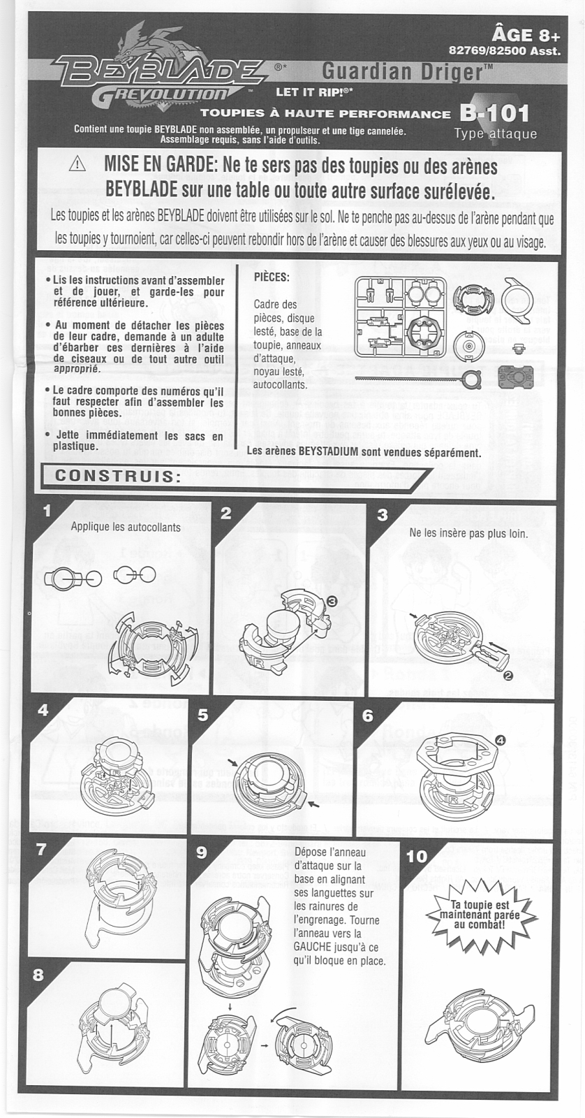 HASBRO Beyblade Guardian Driger B101 User Manual