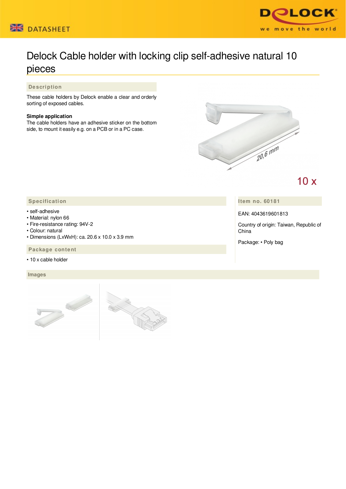 DELOCK 60181 Datasheet - ManualMachine.com