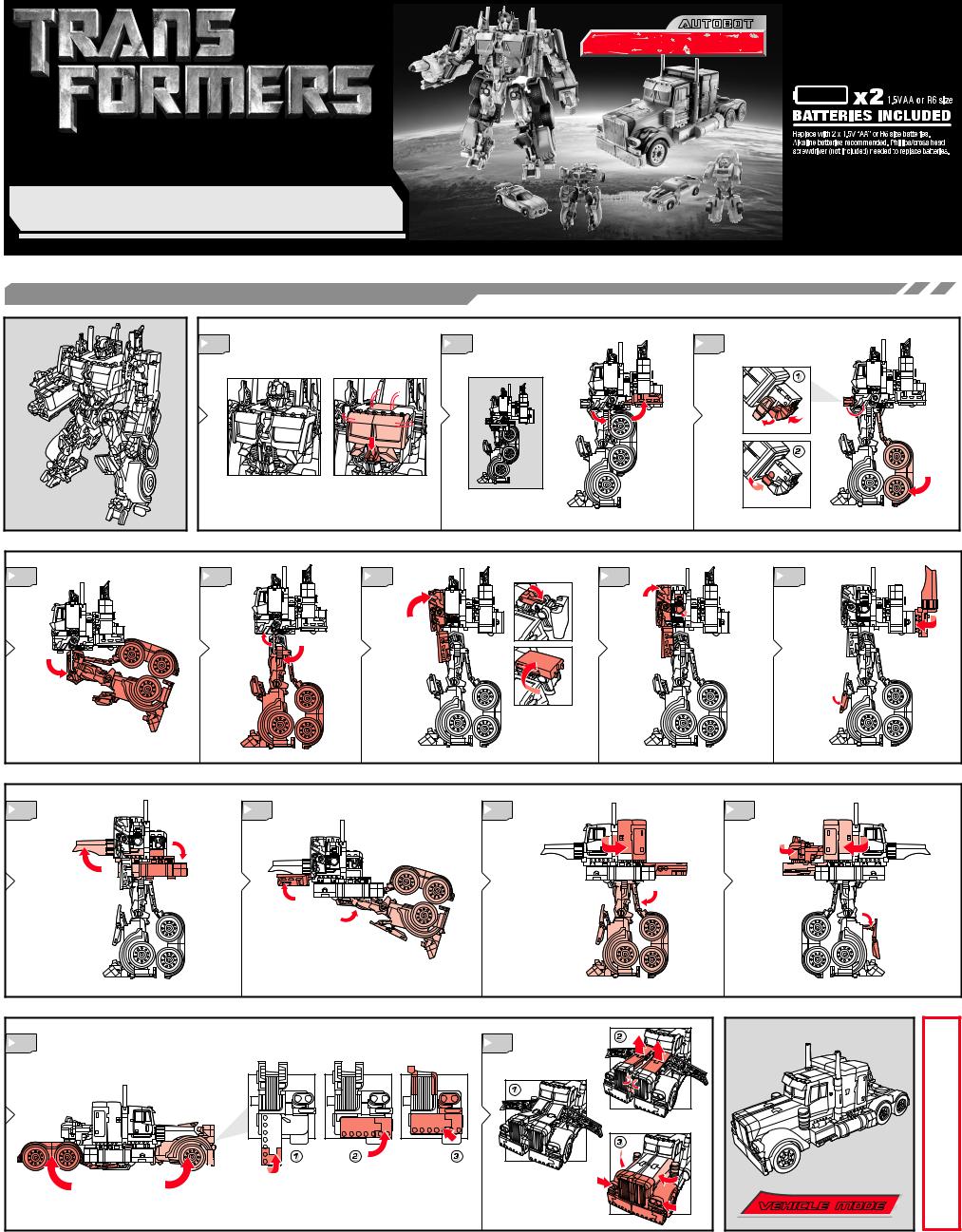 HASBRO Transformers Optimus Prime Leader with Legends User Manual