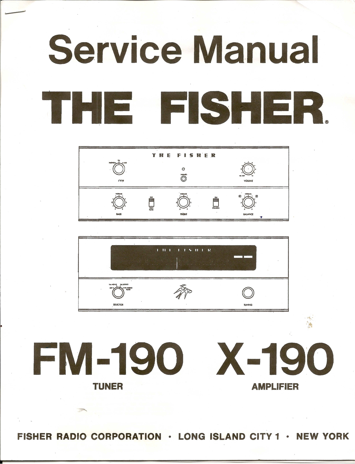 Fisher FM-190-X Service Manual