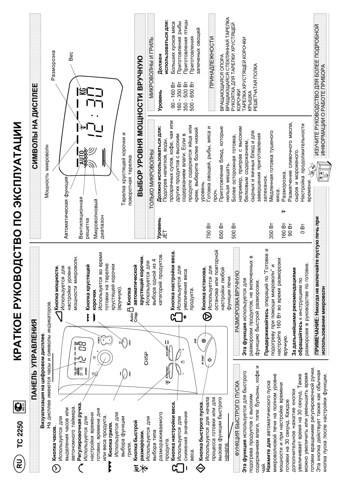 WHIRLPOOL TC 2250 User Manual