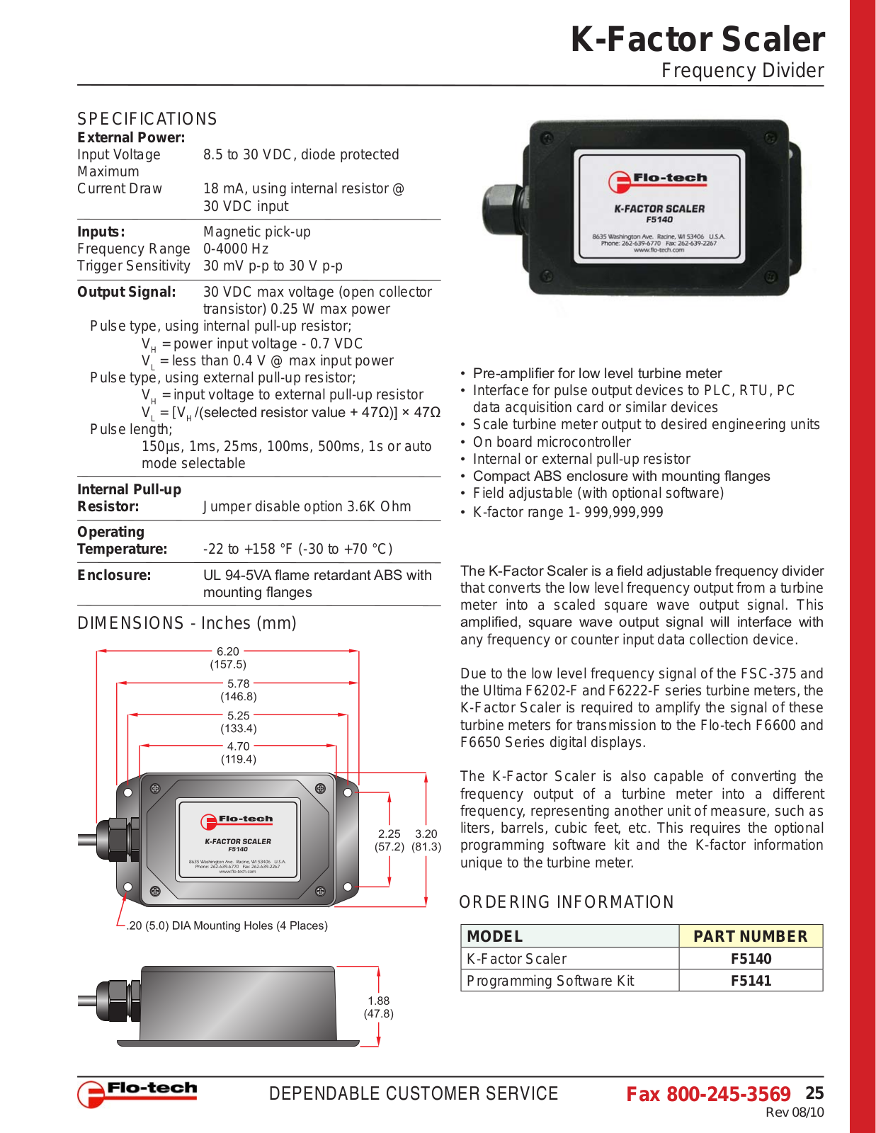 Flo-tech F5141 Data sheet