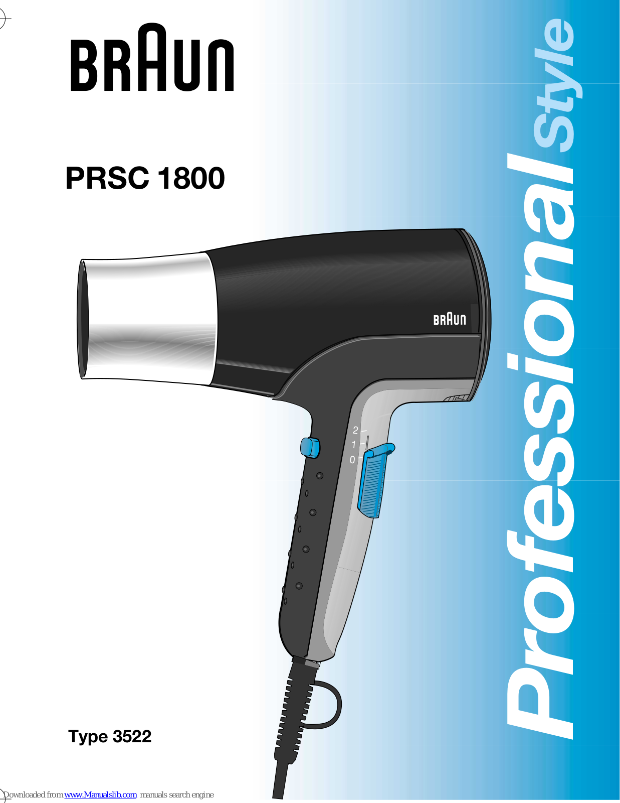 Braun Professional Style PRSC 1800, 3522 User Manual