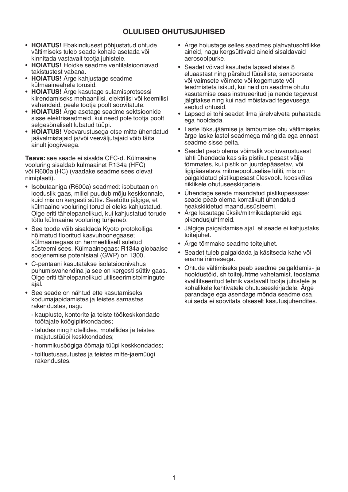 HOTPOINT/ARISTON T 16 A2 D/HA, T 16 A1 D/I, T 16 A1 D S/HA, T 16 A1 D/HA.1, T 16 A1 D/HA User Manual