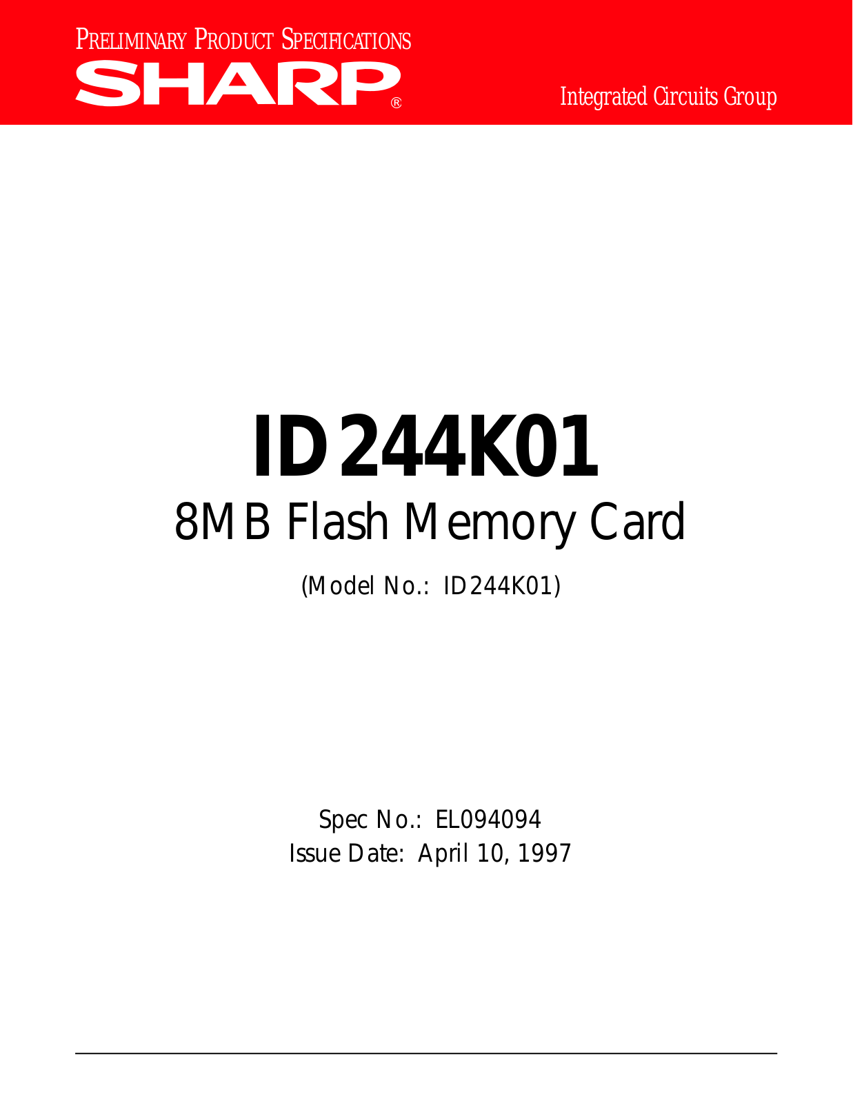 Sharp ID244K01 Datasheet