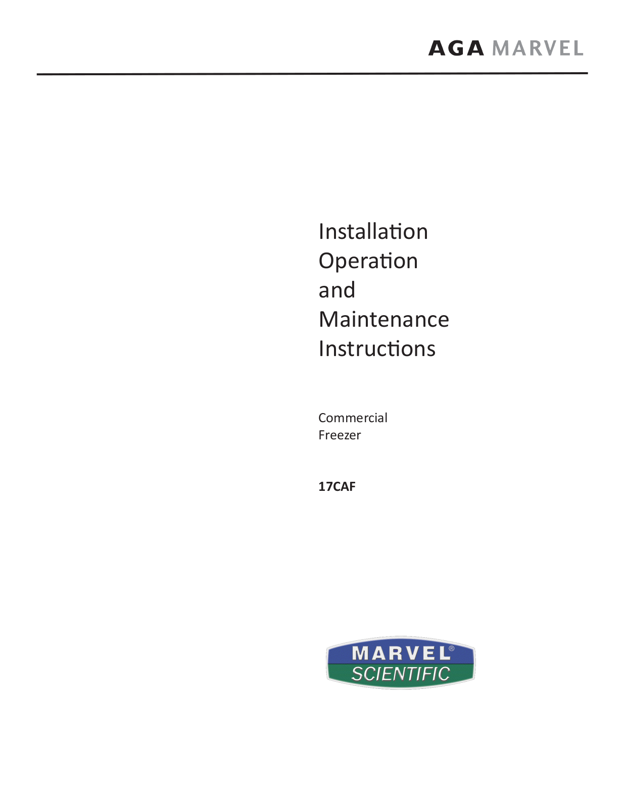 MARVEL 17CAF User Manual