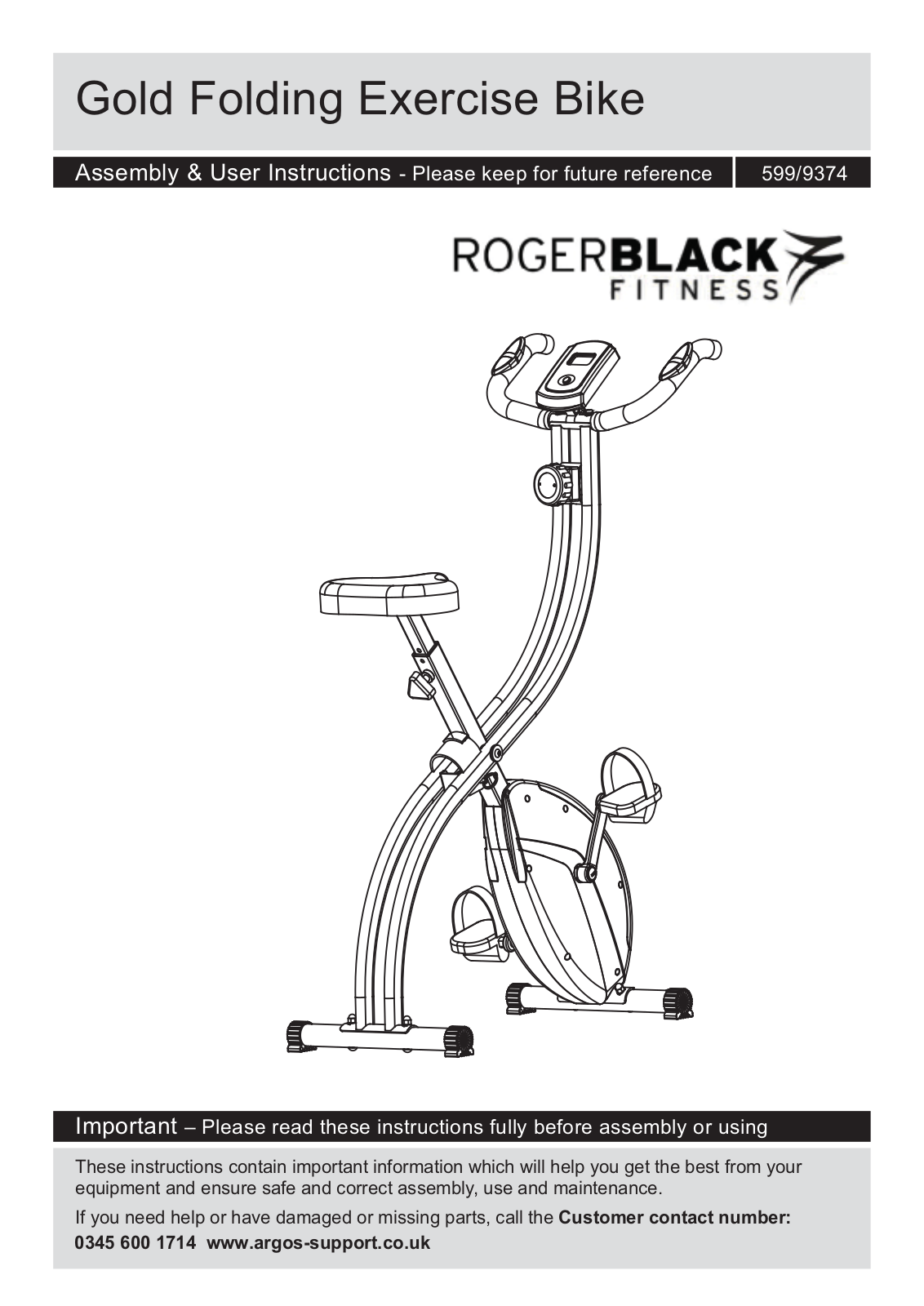 Roger Black CTE148710950 Instruction manual