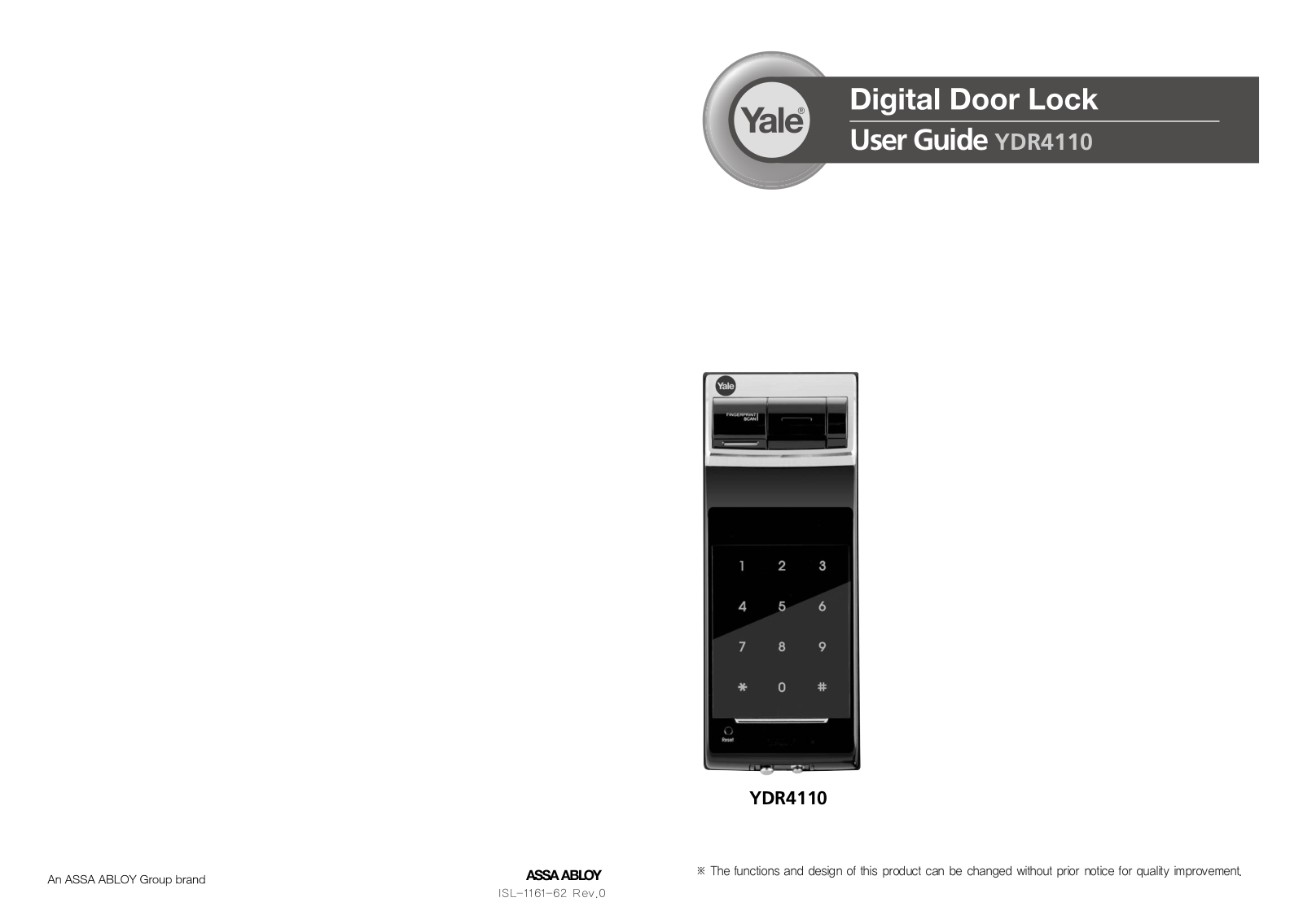 Yale YDR4110 User Manual