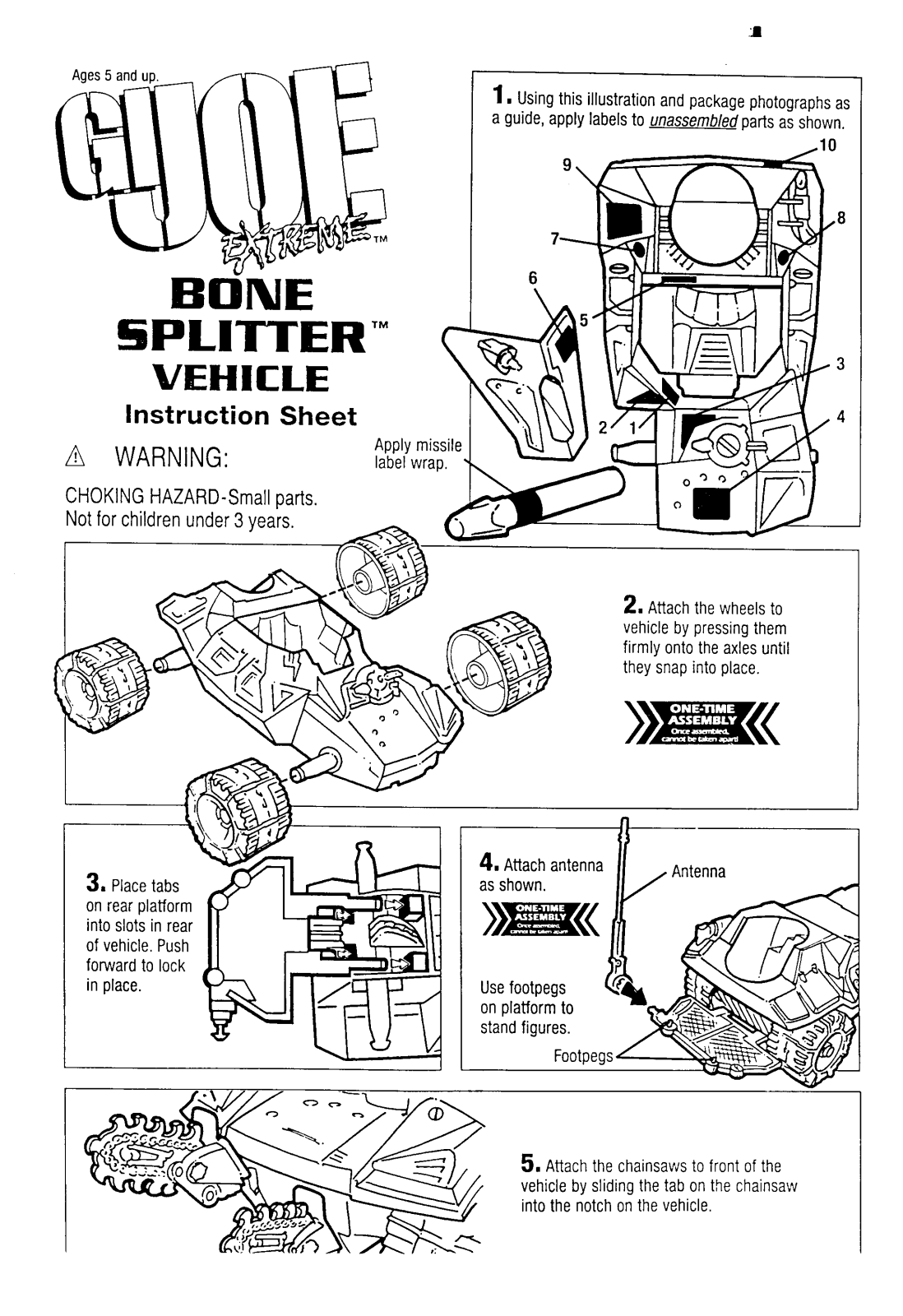 HASBRO GIJoe Extreme Bone Splitter Vehicle User Manual