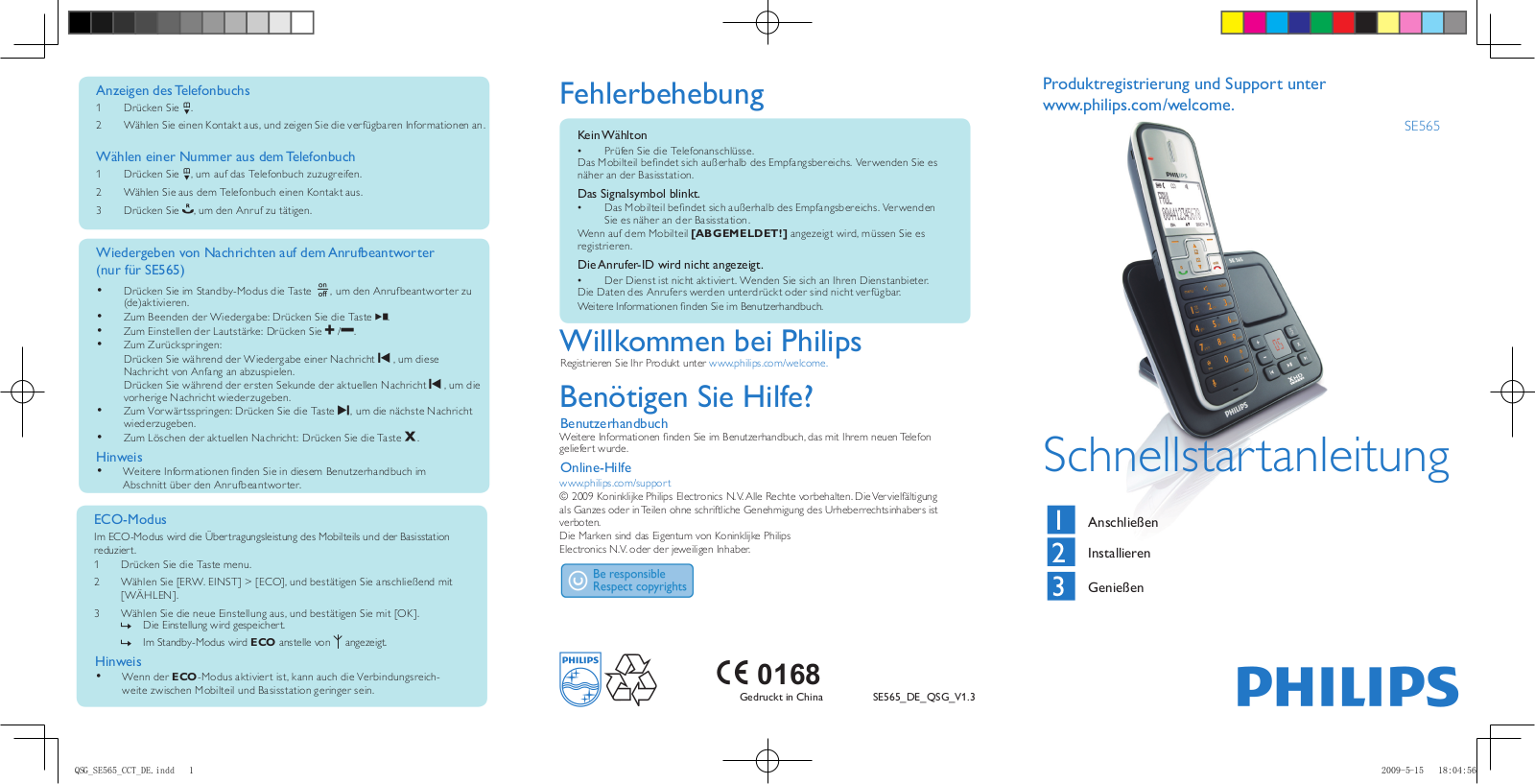 Philips SE5652B/38, SE5651B/38 quick start guide - ManualMachine.com