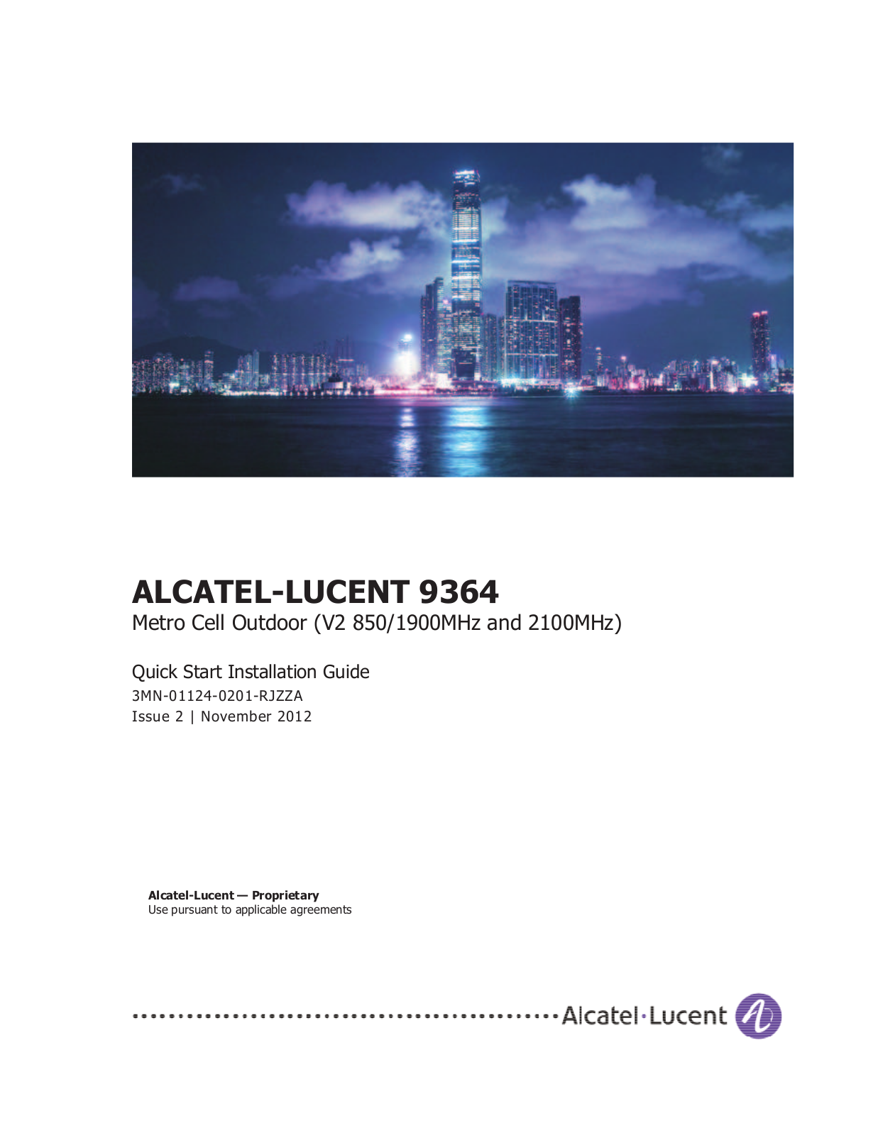 Alcatel-Lucent 9364 Quick Start Installation Manual