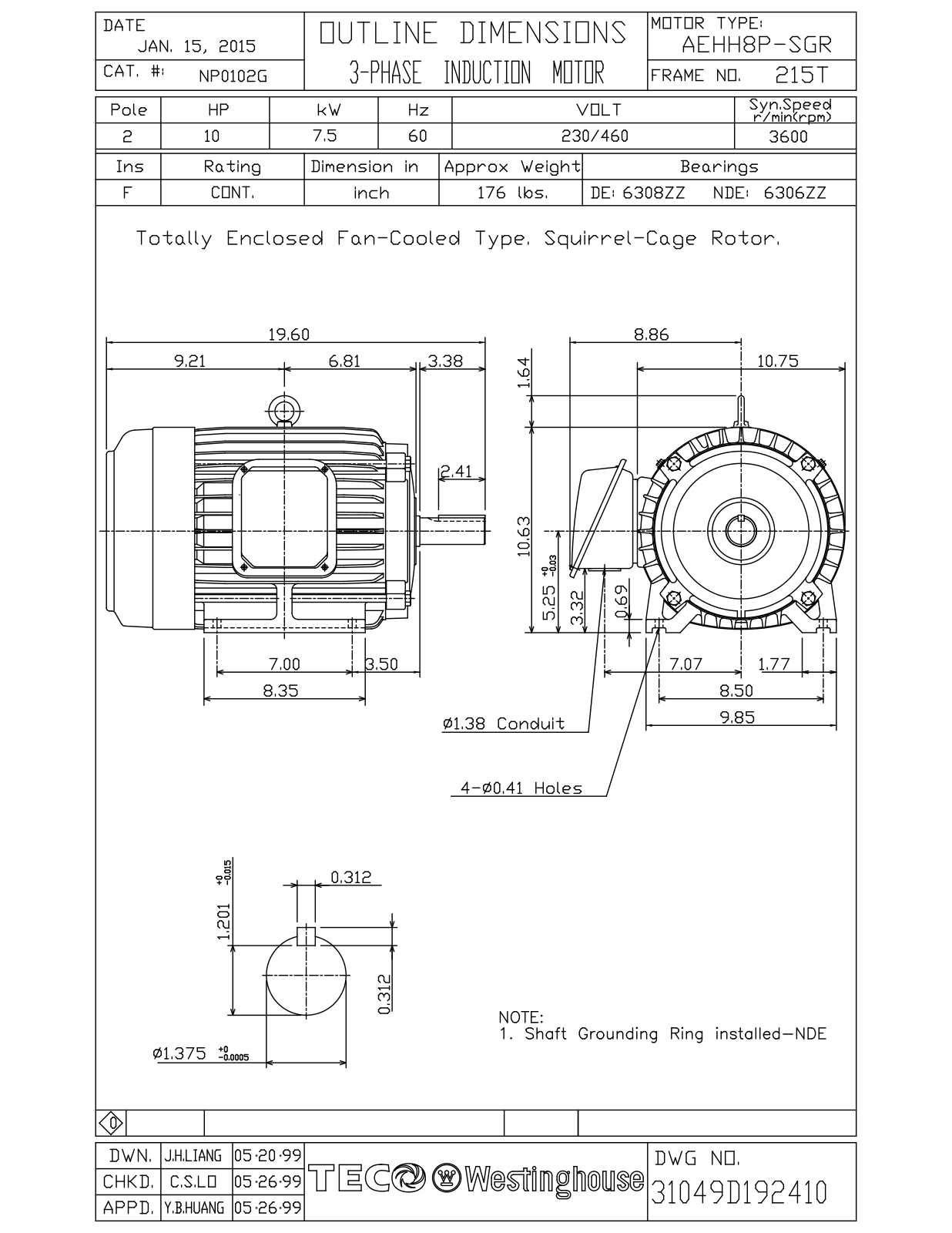 Teco NP0102G Reference Drawing