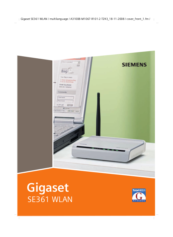 Siemens GIGASET SE361 WLAN User Manual