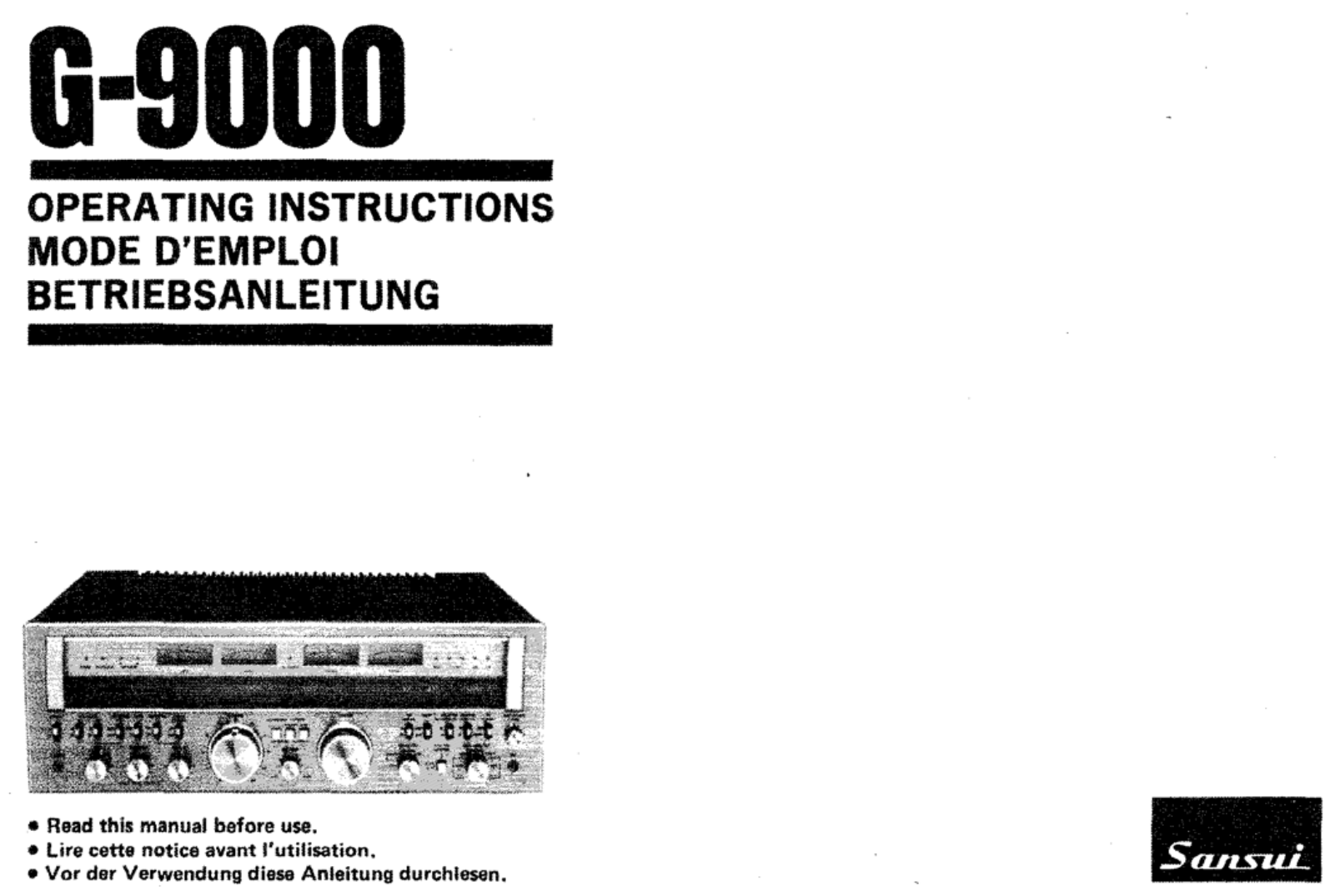 Sansui G-9000 Owners Manual