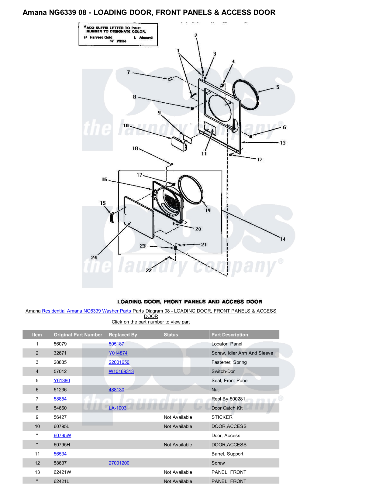 Amana NG6339 Parts Diagram