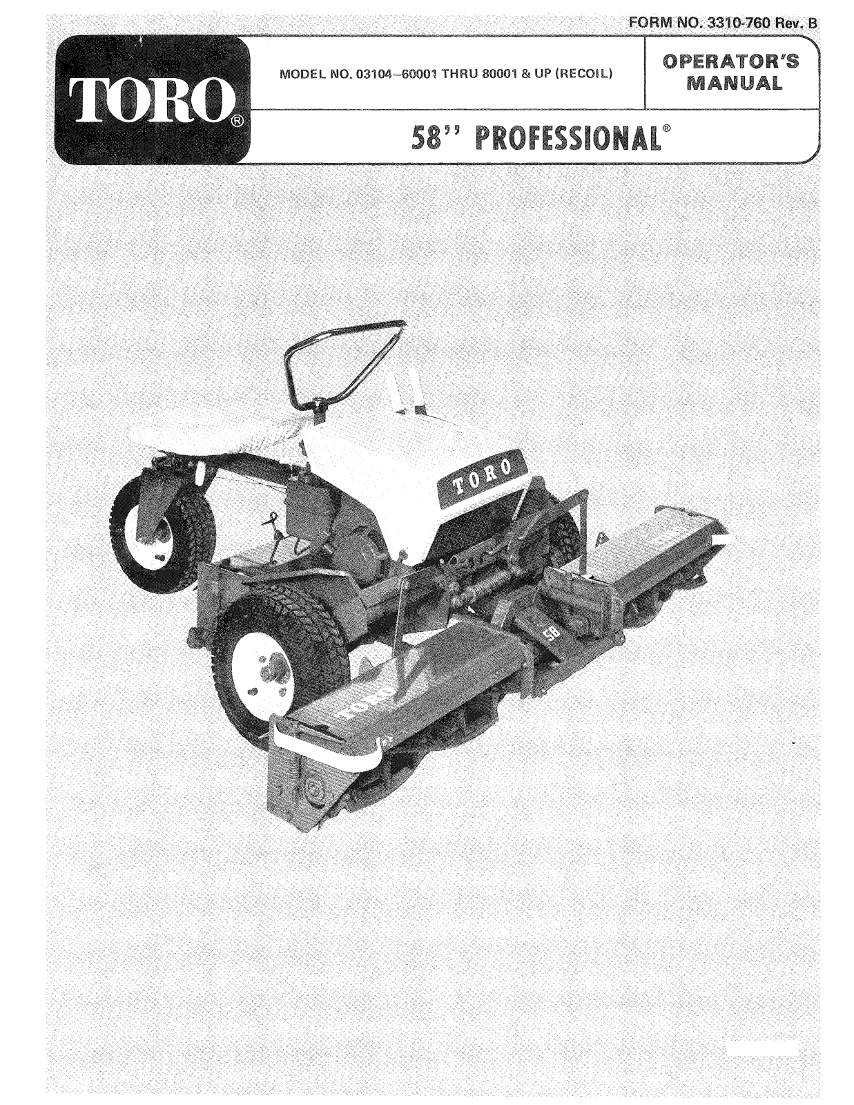 Toro 3104 Operator's Manual